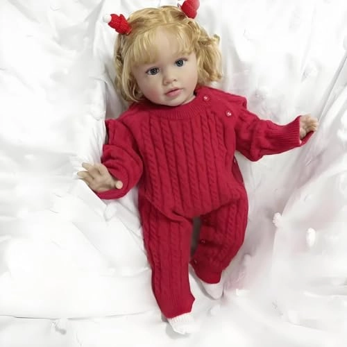 Pippa Reborn Baby Doll - 26 inch Cotton Vinyl Hand-rooted Curly Hair Ages 3+