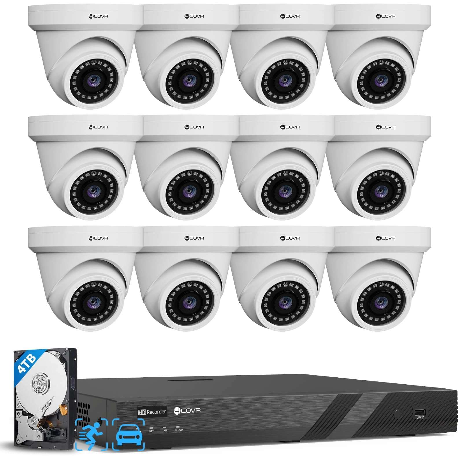 4K PoE Security Camera System - 12 16 Channel 5MP