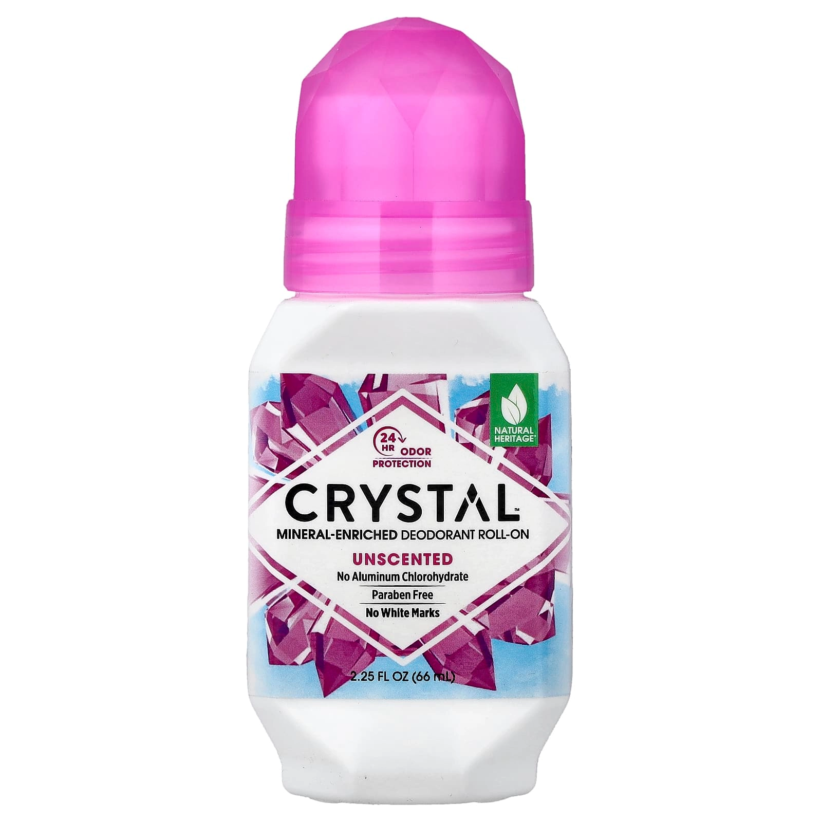 Crystal Mineral-Enriched Deodorant Roll-On - Unscented 2.25 fl oz (66 ml)