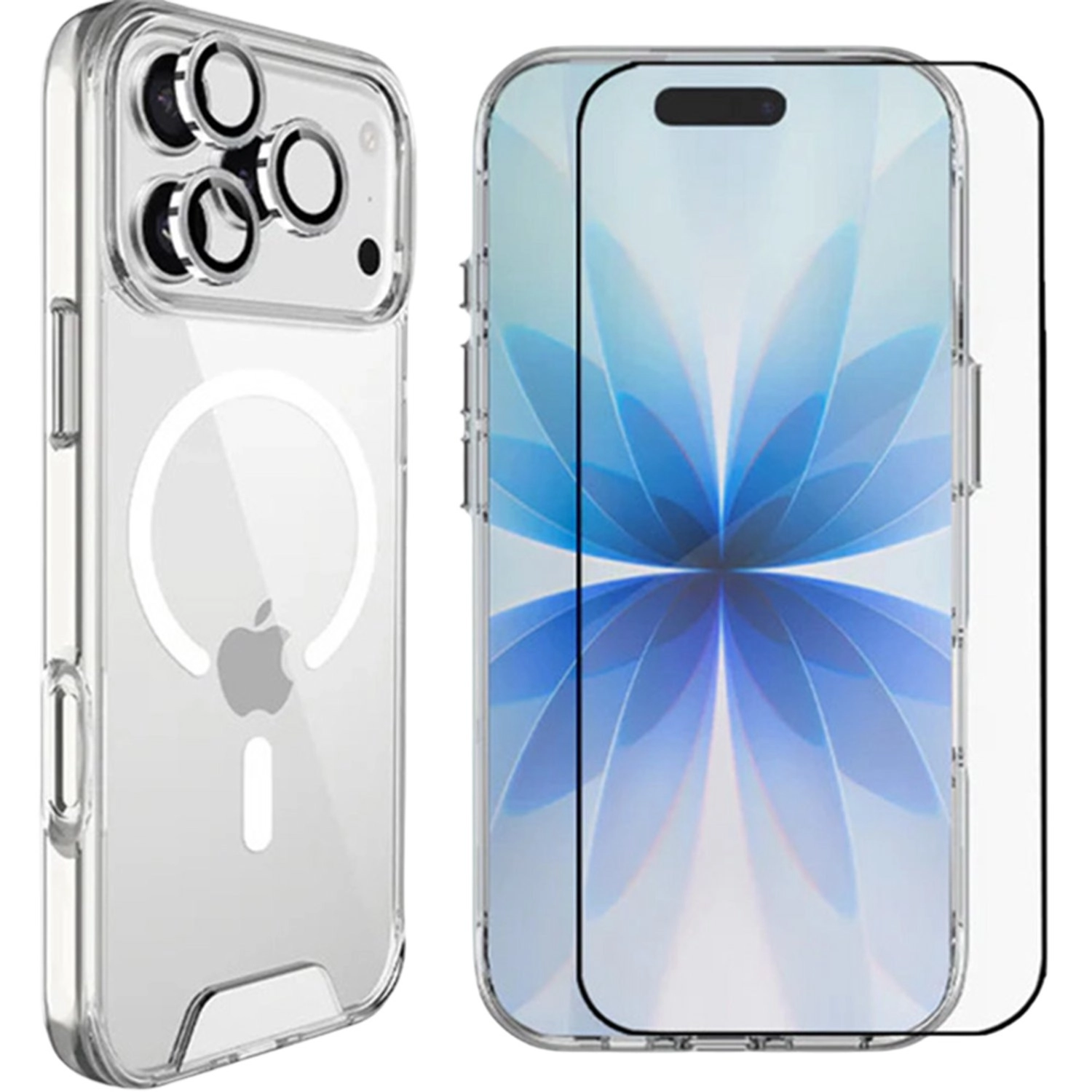 glassology MagSafe Case - polycarbonate Clear + Screen Protector - 9H tempered glass for iPhone 17 Pro Max