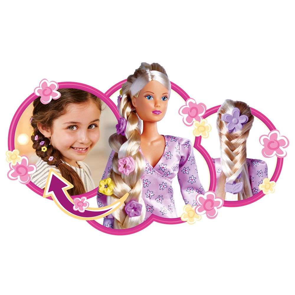 Steffi Love Flower Hair Doll Set - 29cm Girl Pink Ages 3+
