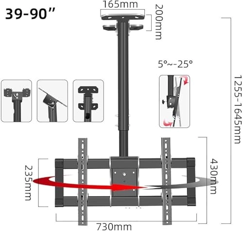 TV Ceiling Mount - 80kg 37-85 inch
