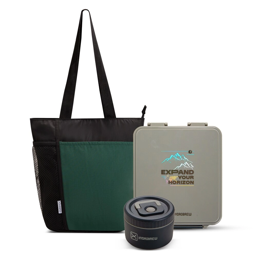 Bento Lunch Box - Adventure Sage 1.74L + Steel Food Jar - 0.35L + Lunch Bag