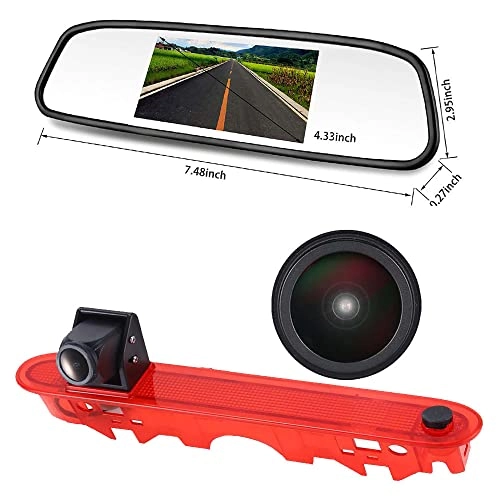 Brake Light Reversing Camera + Rear View Mirror Monitor - Night vision 628 x 586 pixels
