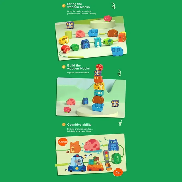 Lacing Beads Vehicles - 18 Months