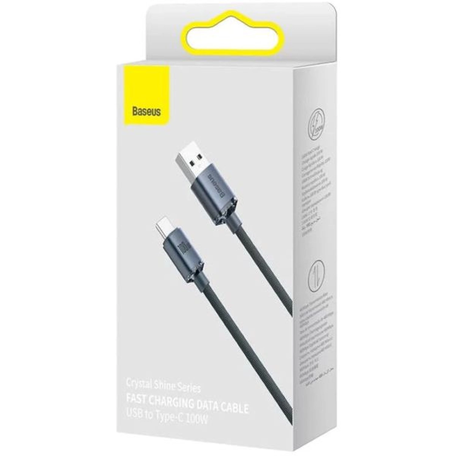 Crystal Shine Cable 100W USB-A to USB-C 1.2m Braided