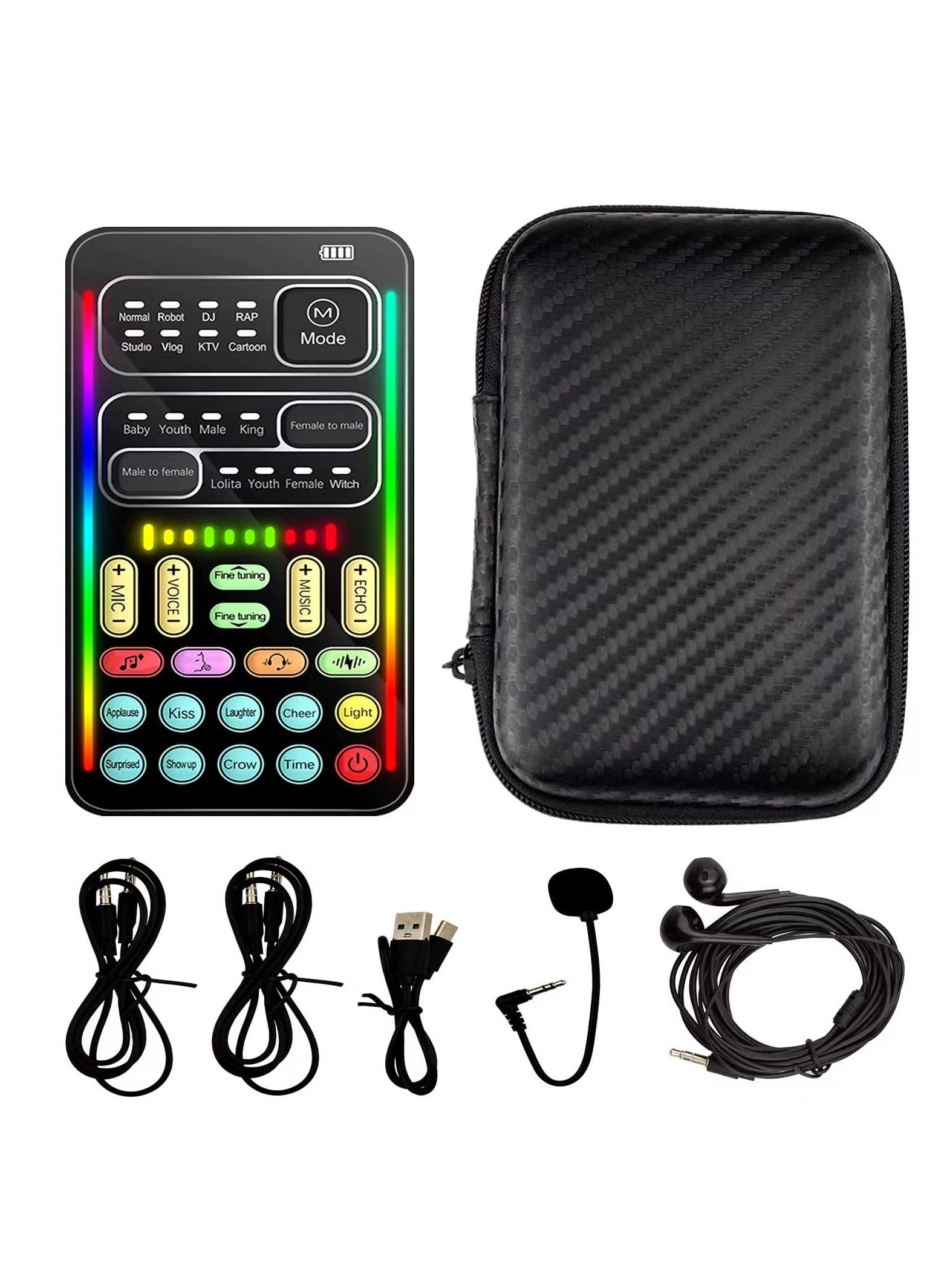 Sunbmebge Portable Sound Card Handheld Microphone Wired Microphone