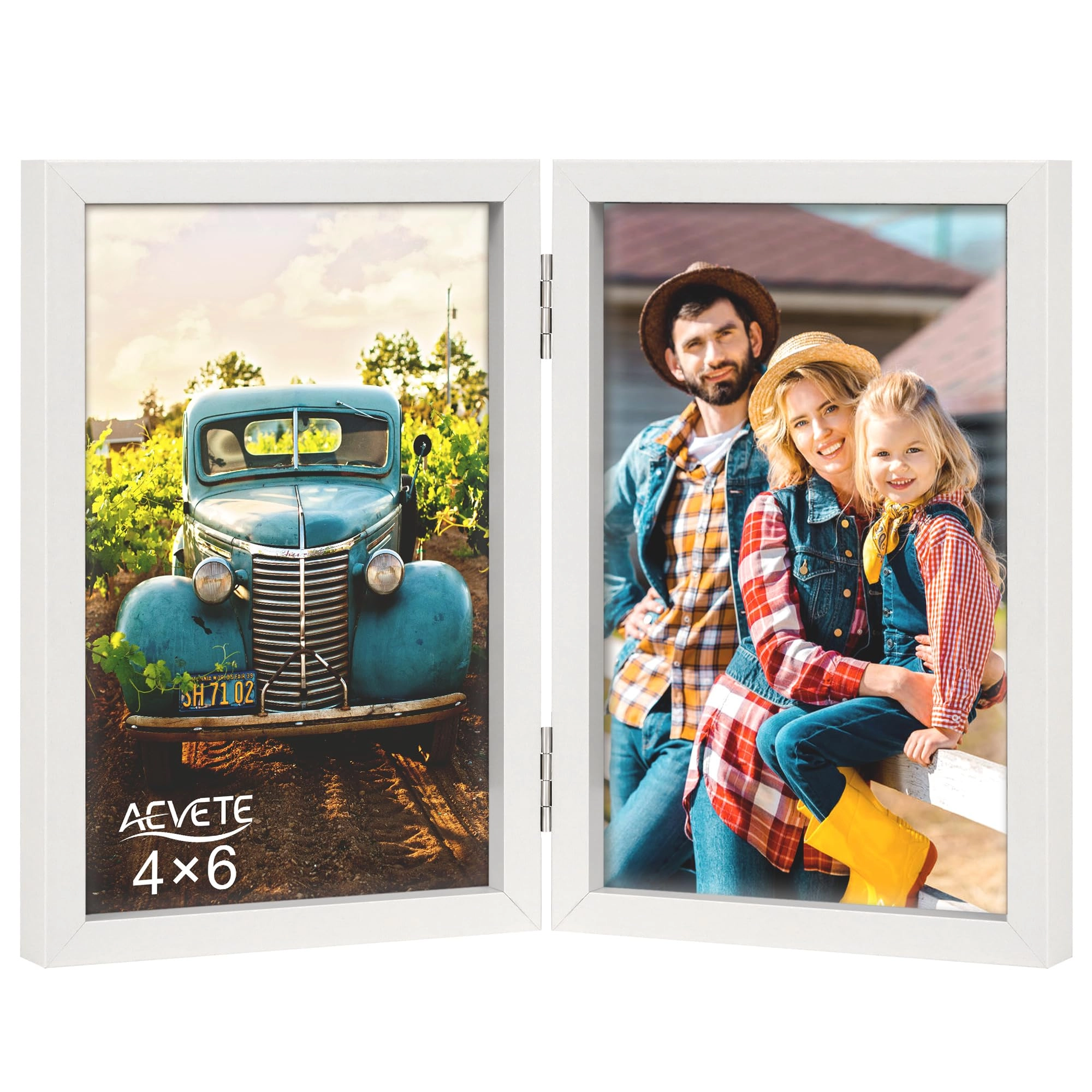 AEVETE Double Picture Frame - 4x6 in two