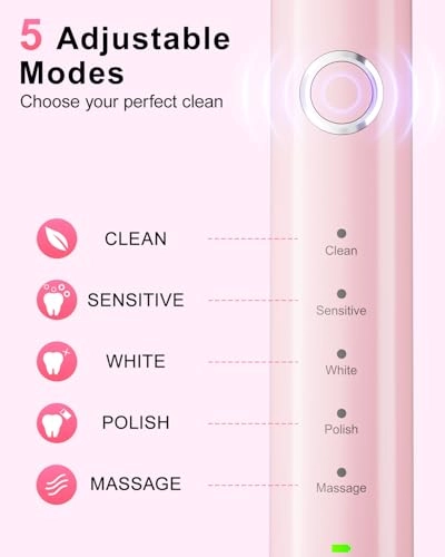 Sonic Electric Toothbrush - 8 Heads Travel Case Light Blue