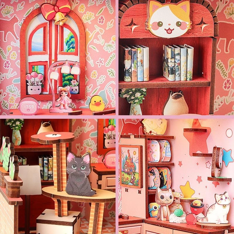 Miniature Dollhouse Kit - Cat House 1:12