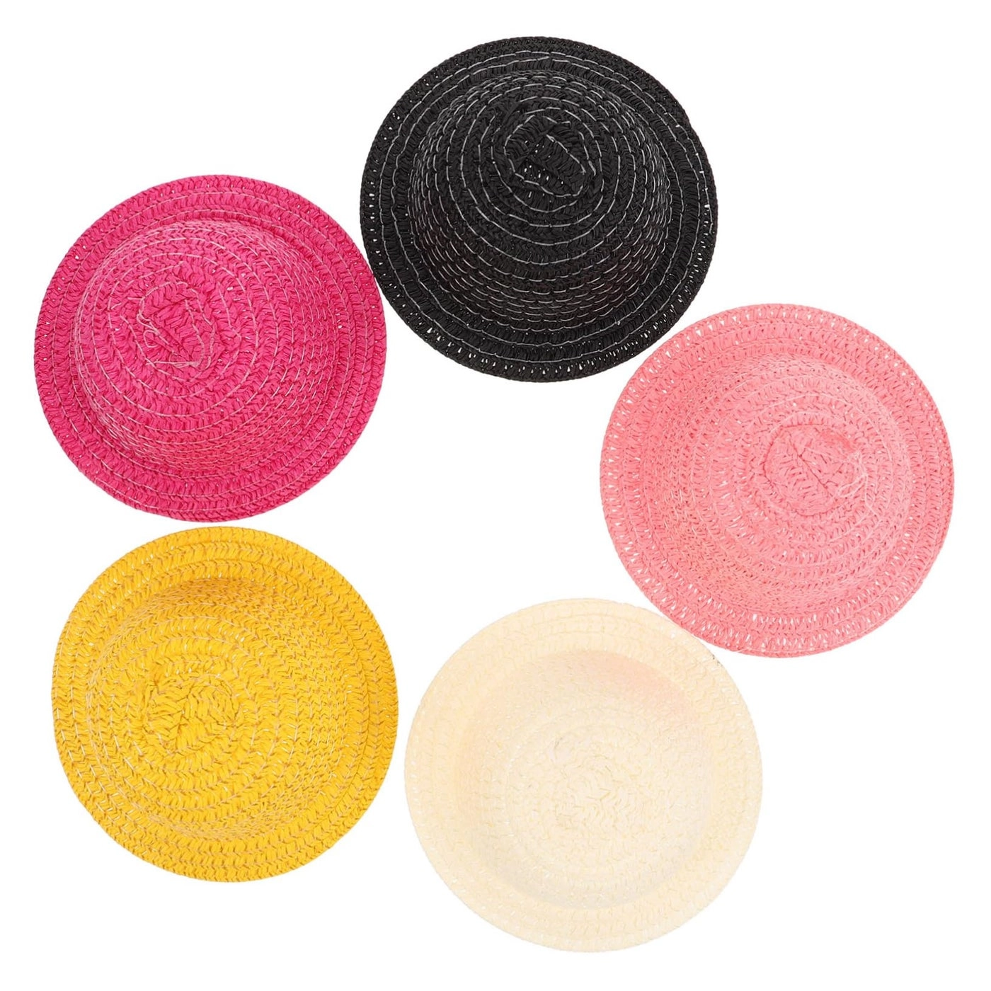 Miniature Woven Straw Hat - 5 little_kid 10.50X10.50X5.00CM