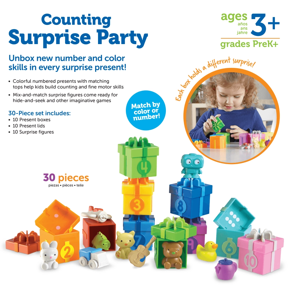 Counting Surprise Party Playset - 3+ 10 pieces