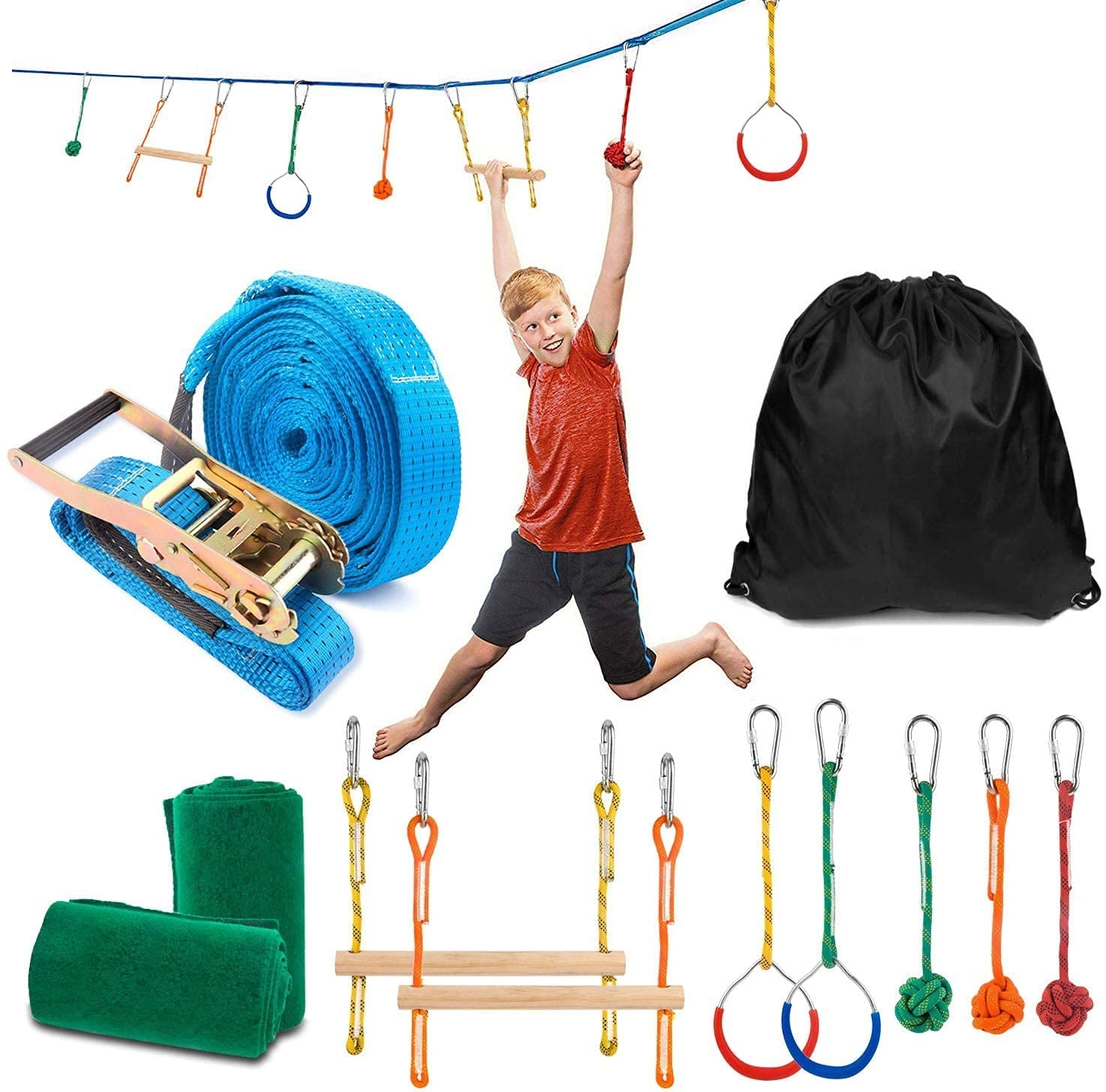Ninja Obstacle Course - 50Ft Slackline UP TO 250 LB CAPACITY