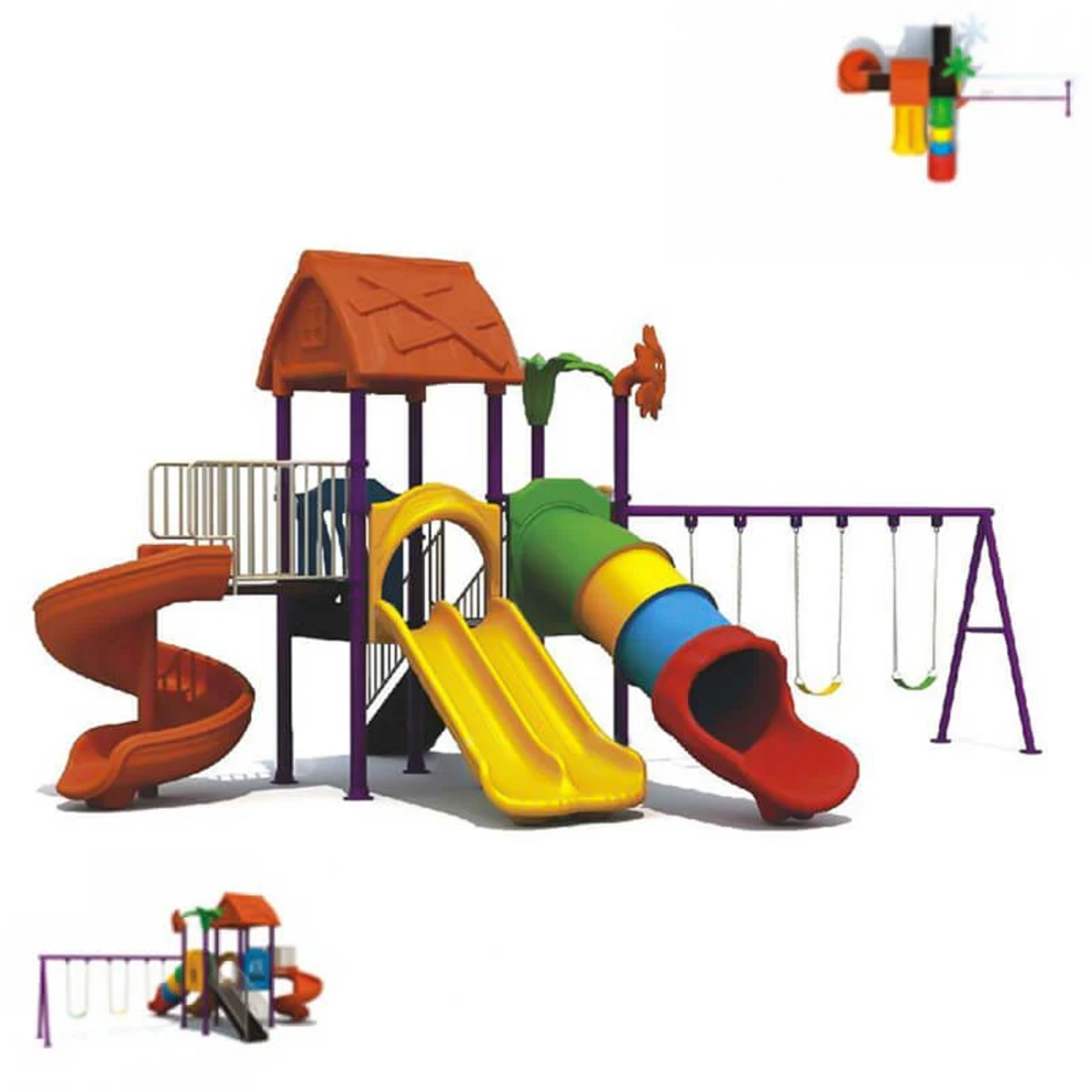 Kids Playground Climbers Swings N Slide - 3+ Multi Colour