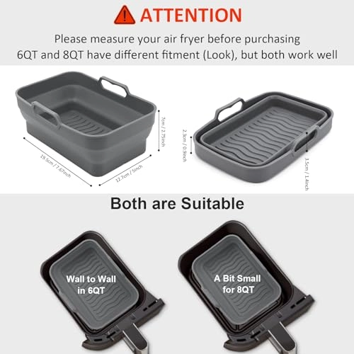 Air Fryer Silicone Liner - Silicone 2 Pack