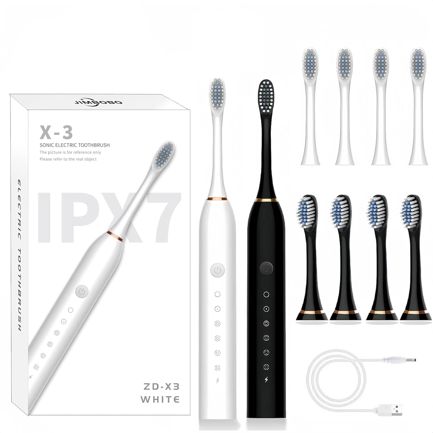 ShabeEat Sonic Electric Toothbrush - 42,000 VPM 4 Brush Heads 2 Pack