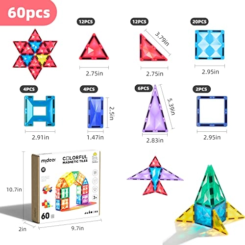Magnetic Tiles - 60 pcs