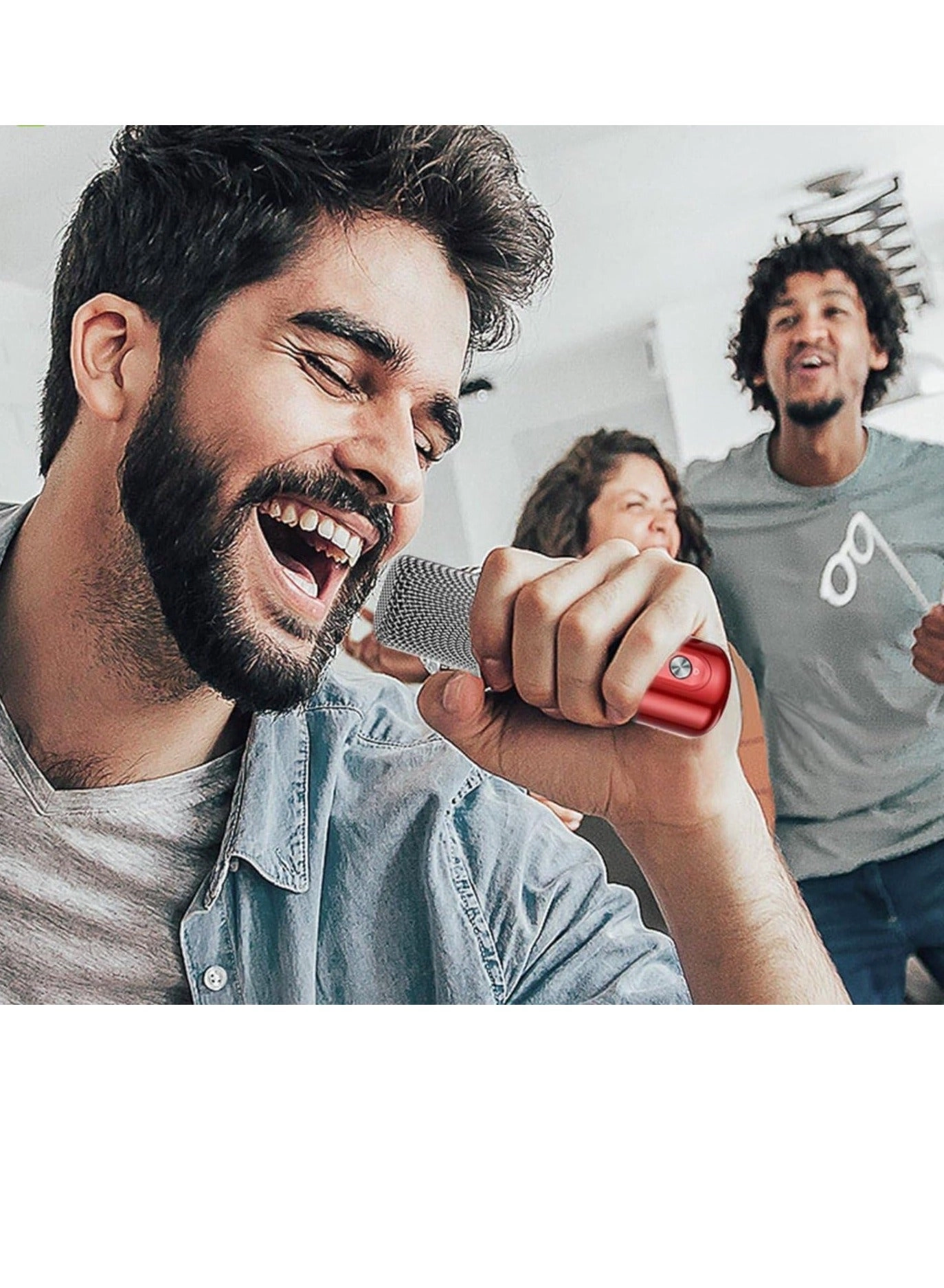 Portable Bluetooth Karaoke Speaker - Rechargeable wireless microphone Type-C charging TF Card support