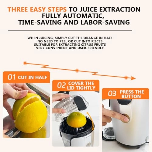 Electric Citrus Juicer - Hands Free Automatic Stainless Steel