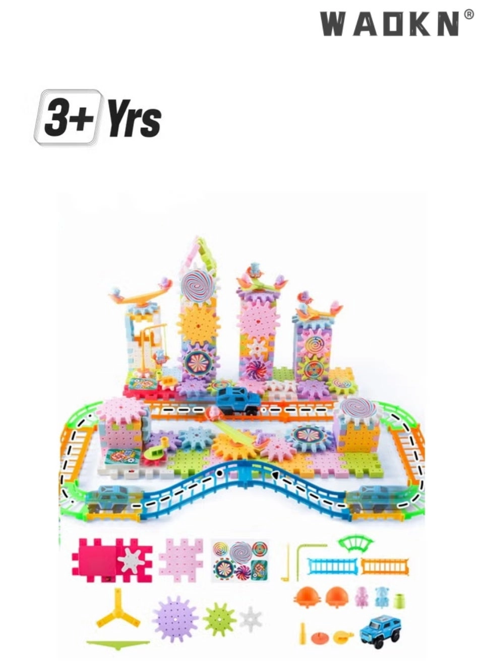 Electric Building Block Gear Toy Set - 3 years+ 203 pieces