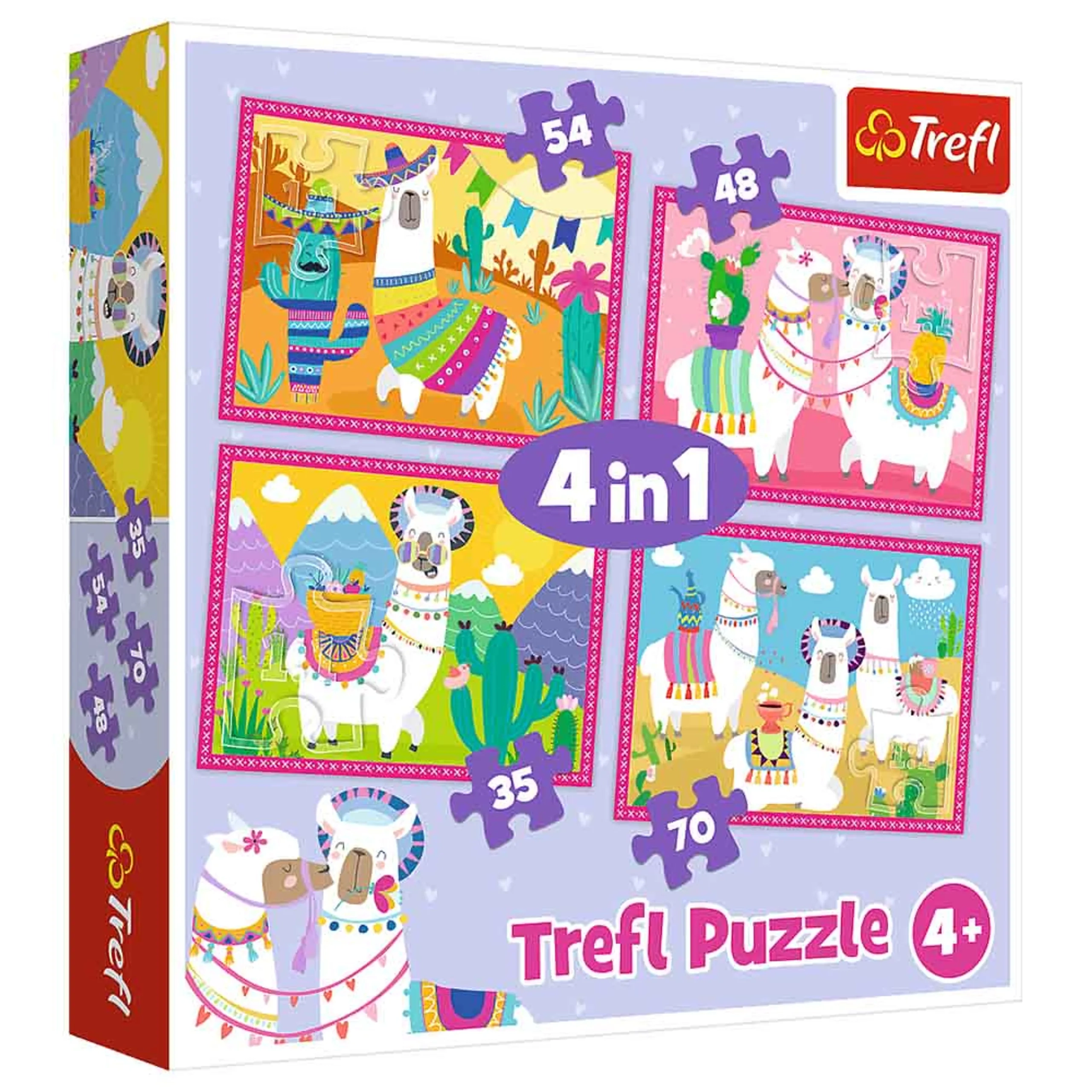 Trefl Puzzles Llamas On Vacation 4-in-1 Puzzle (SIGT-34322)