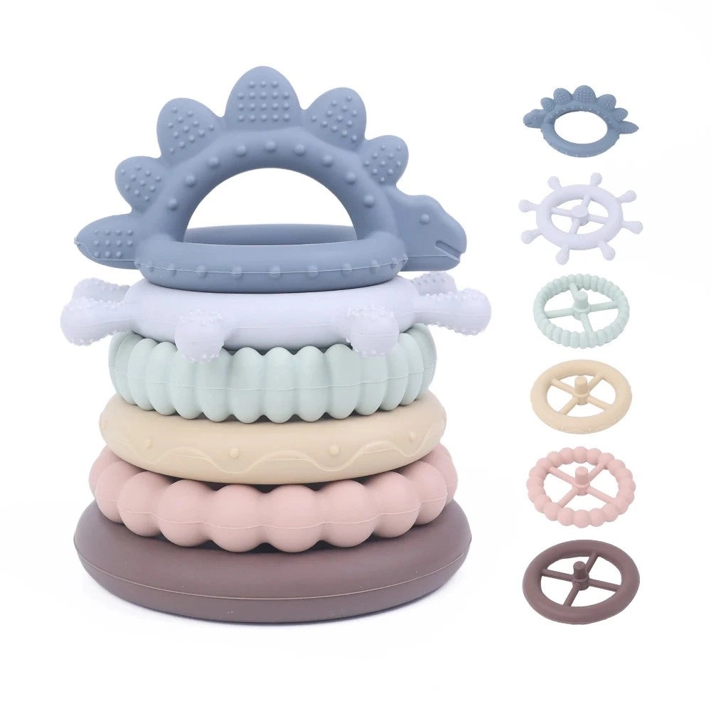 Colorful Rainbow Stacking Toys - Silicone