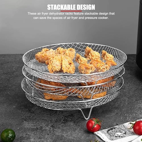 Stackable Air Fryer Rack - Stainless Steel 3-Piece