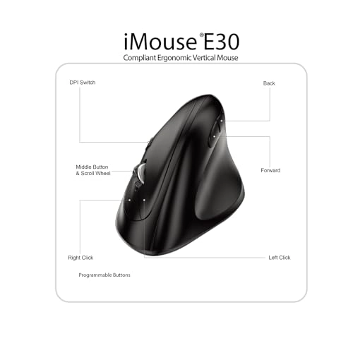 iMouse E30 Vertical Ergonomic Mouse - Wireless