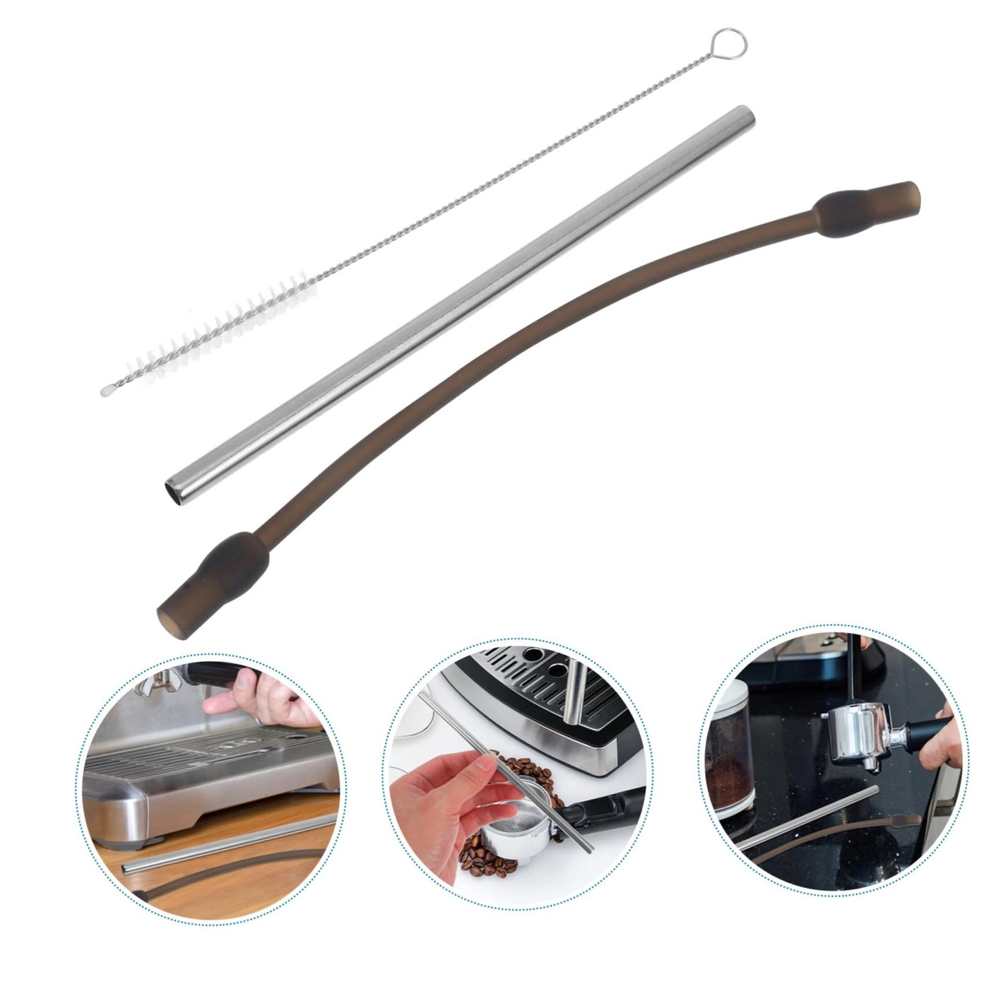 Milk Frother Tube - Silicone Replacement Kit with Brush