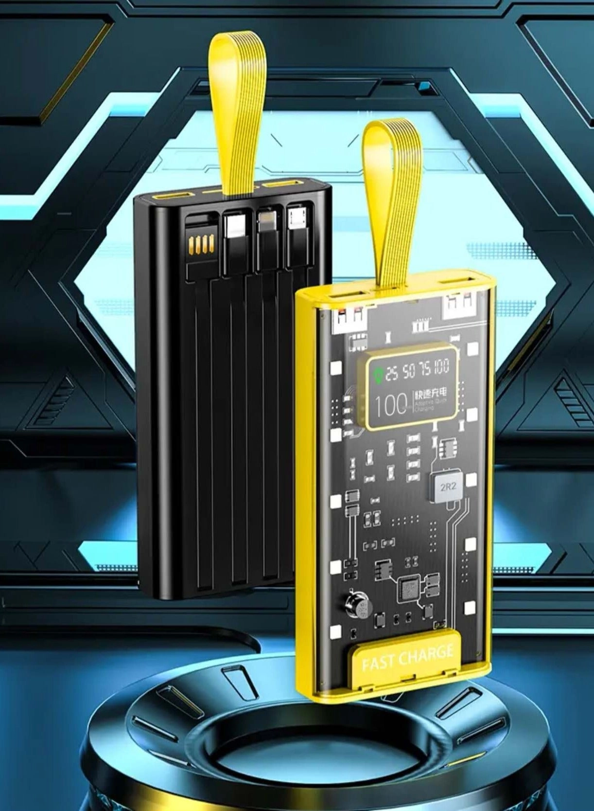 LCD Transparent Power Bank - 10000 mAh