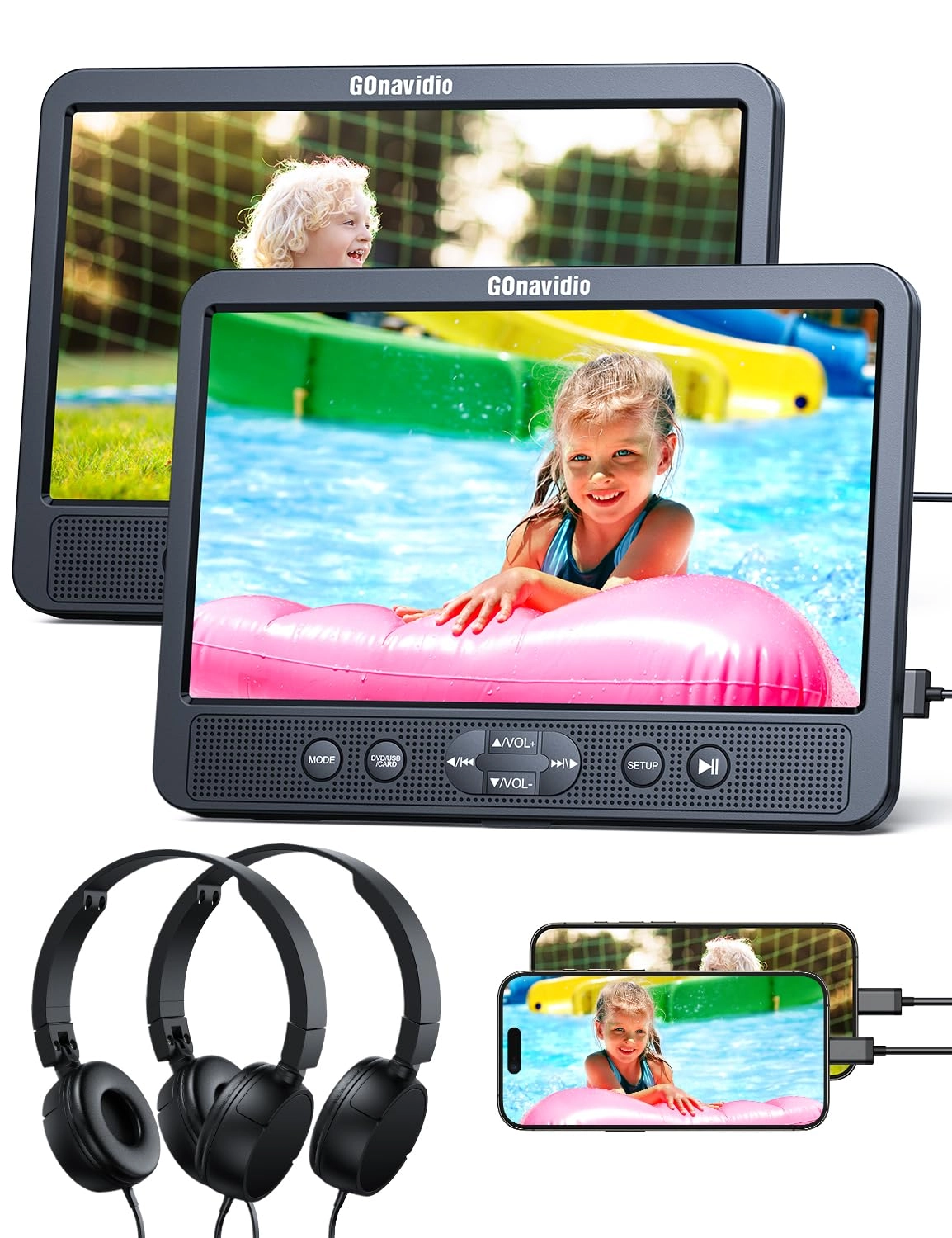 GOnavidio Car DVD Player - 10.5 Inches