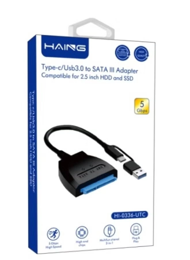 Haing USB3.0/TYPE-C to SATA Ill Adapter - 2.5 inch