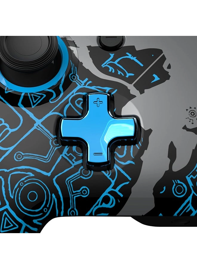 Nintendo Switch Sheikah Shoot Rematch Glow Wired Controller Black/Blue