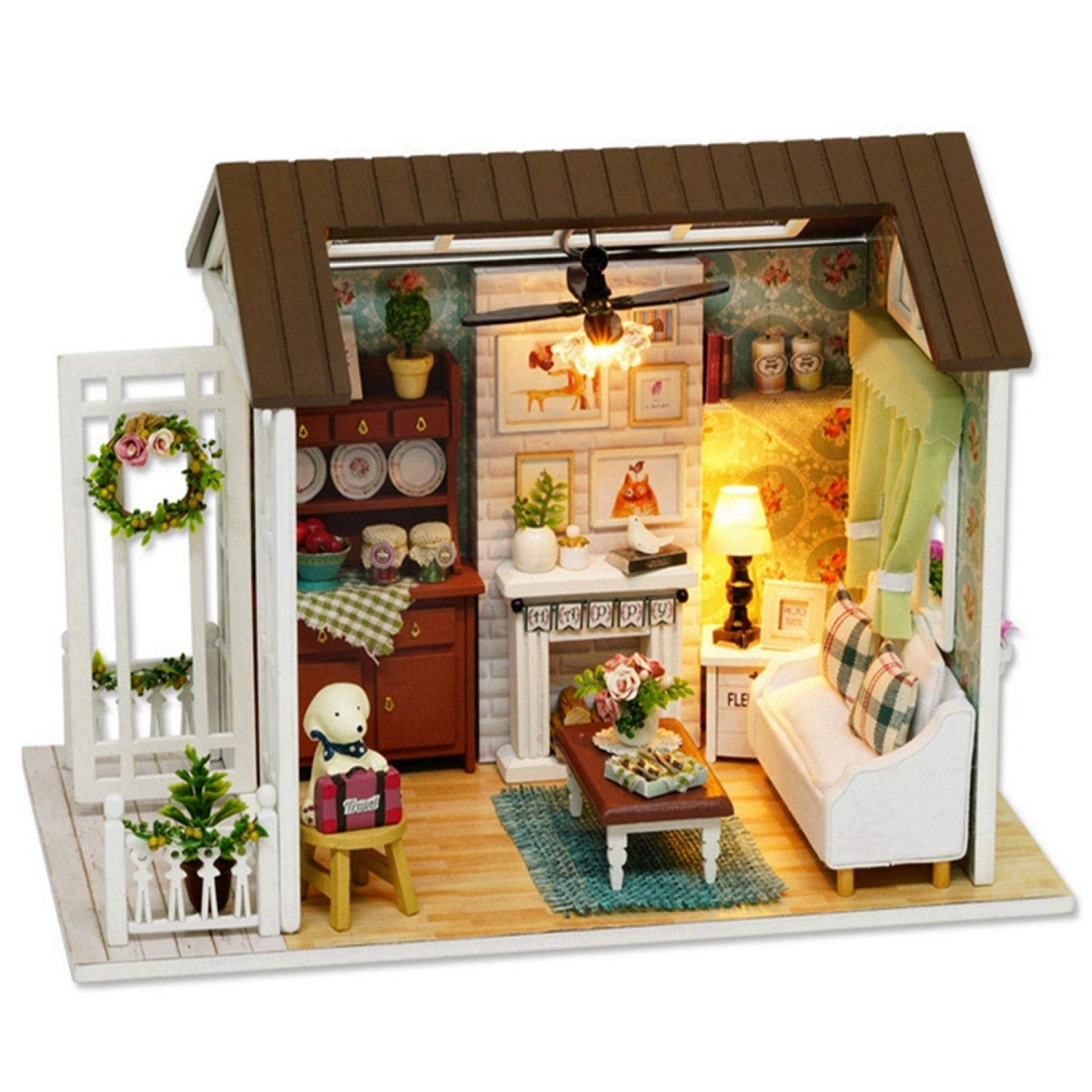 GRYJTTZF DIY House Kit - Miniature Cottage for Kids