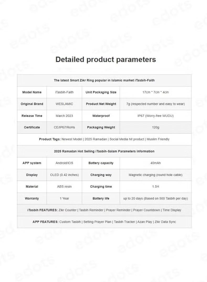 iTasbih FAITH - OLED Display Zikr Counter Wireless Charging