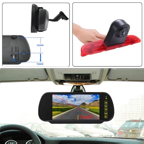 Brake Light Camera - Night vision 628 x 586 pixels + TFT LCD monitor - 7 Inches
