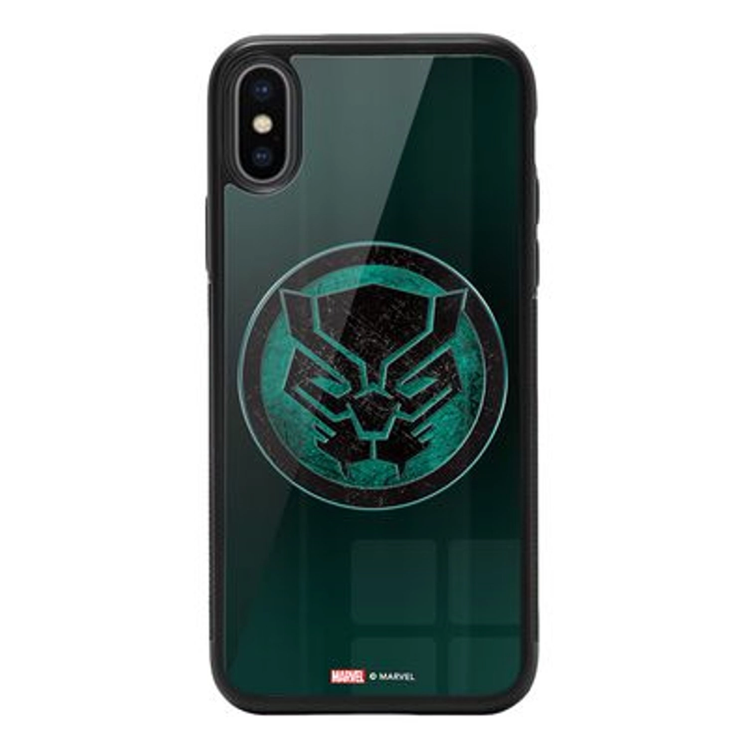 Wackylicious Green Logo Black Panther Back Case TPU Bumper Case + Tempered Glass Back for iPhone Xs
