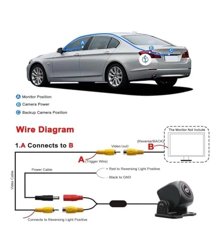 Rear View Parking Camera - Night Vision Wire