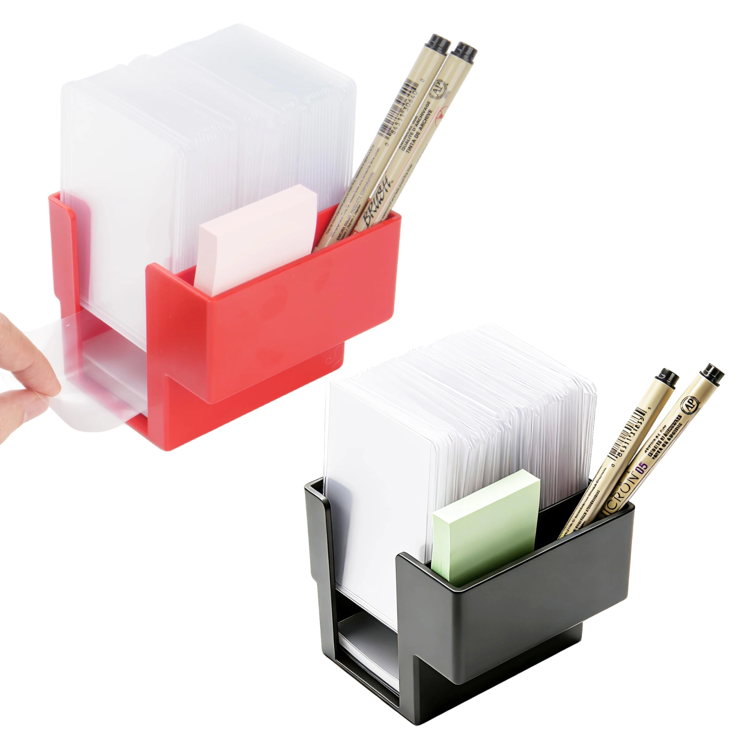 LUVCOSY Dual Sleeve & Toploader Dispenser Station - 2pcs 400 Penny Sleeves 50 Card Savers