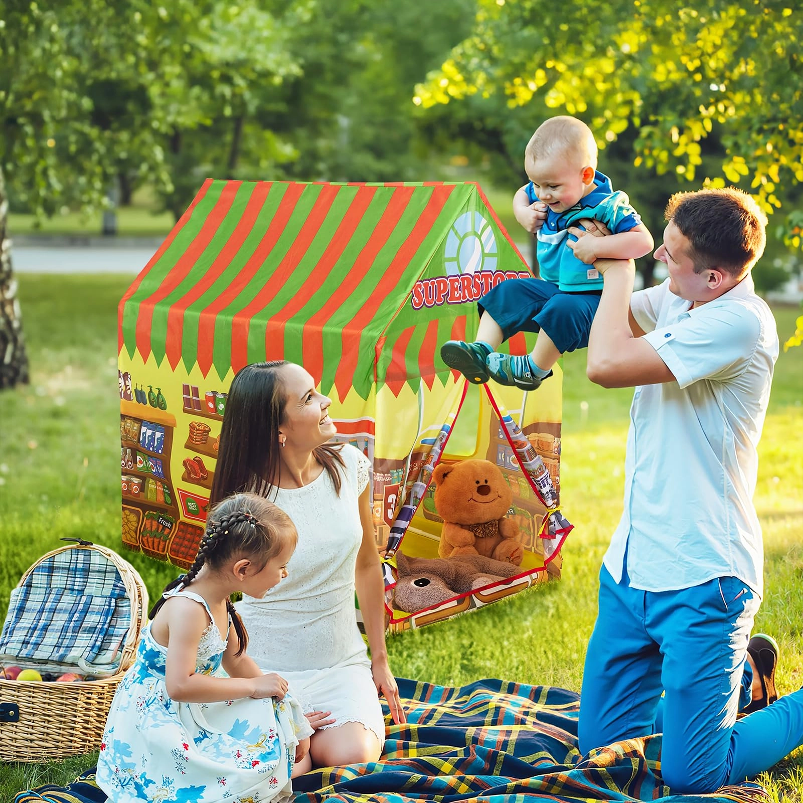 Supermarket Play Tent - 69x93x103cm Yellow-supermarket