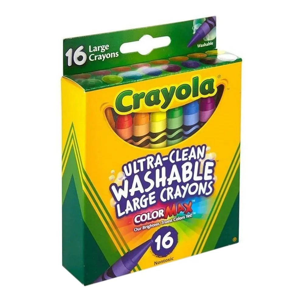 Ultra-Clean Washable Large Crayons - 16 Ct