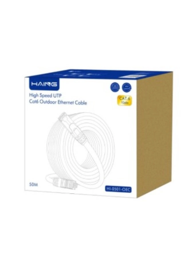 Haing UTP Cat 6 Outdoor Ethernet Cable - 50M