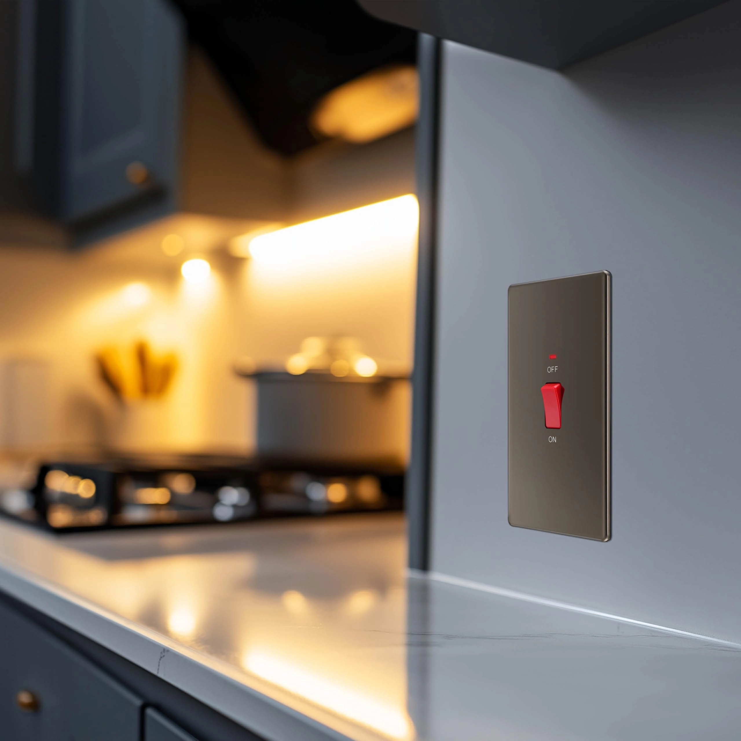 Cooker Control Switch Unit - 45A Double Pole Double Plate