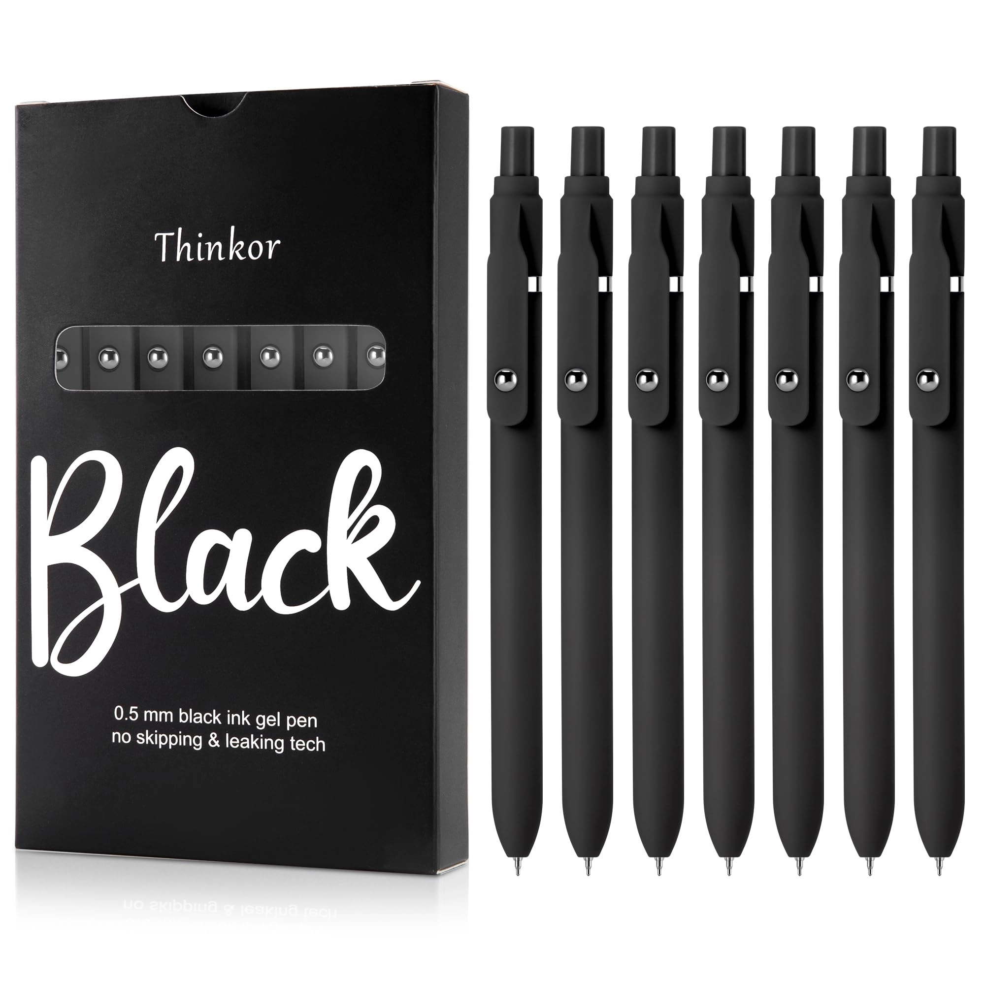 thinkor Pink Gel Pens - 7 Pcs 0.5 Millimeters