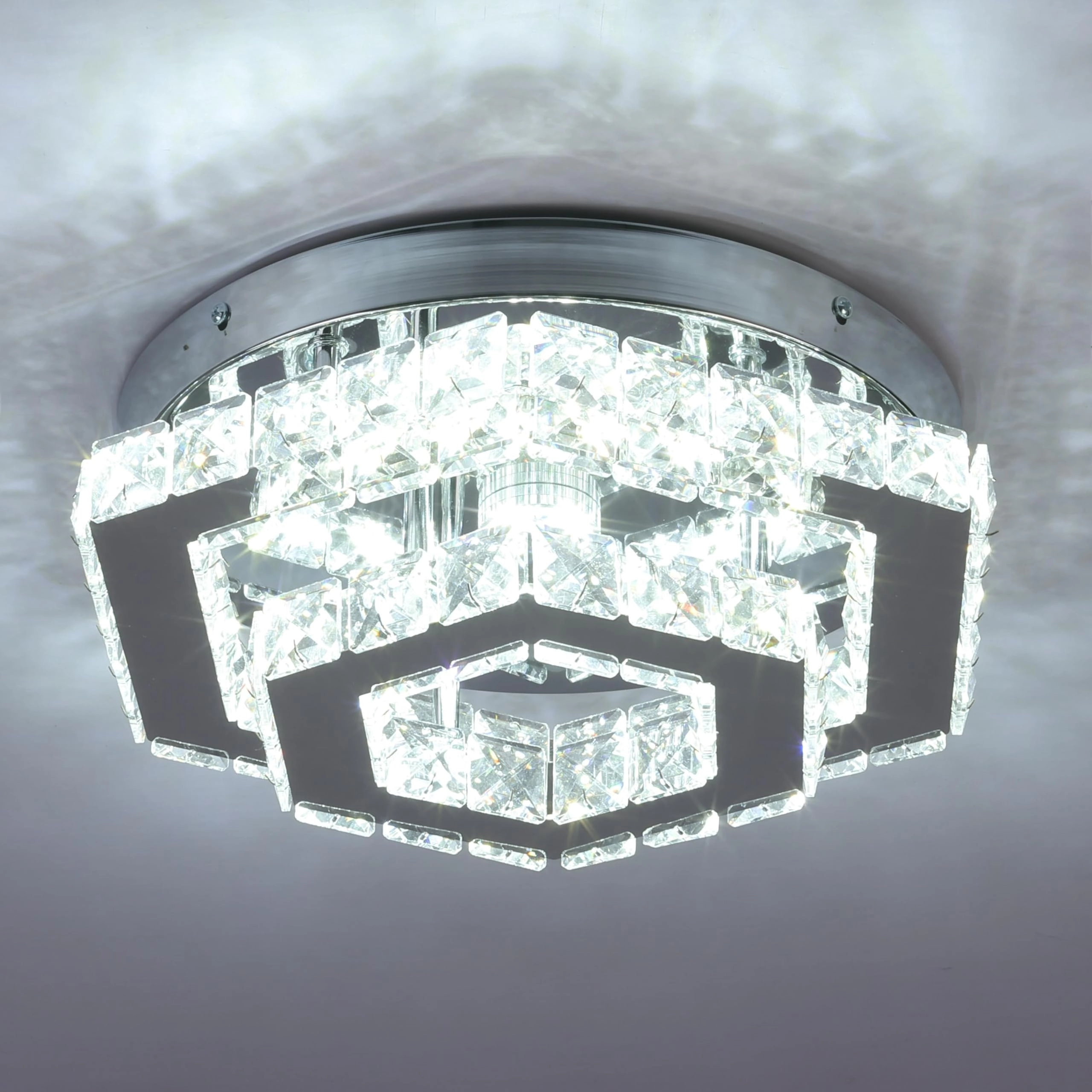 Hexagonal Crystal Chandelier - 6500K
