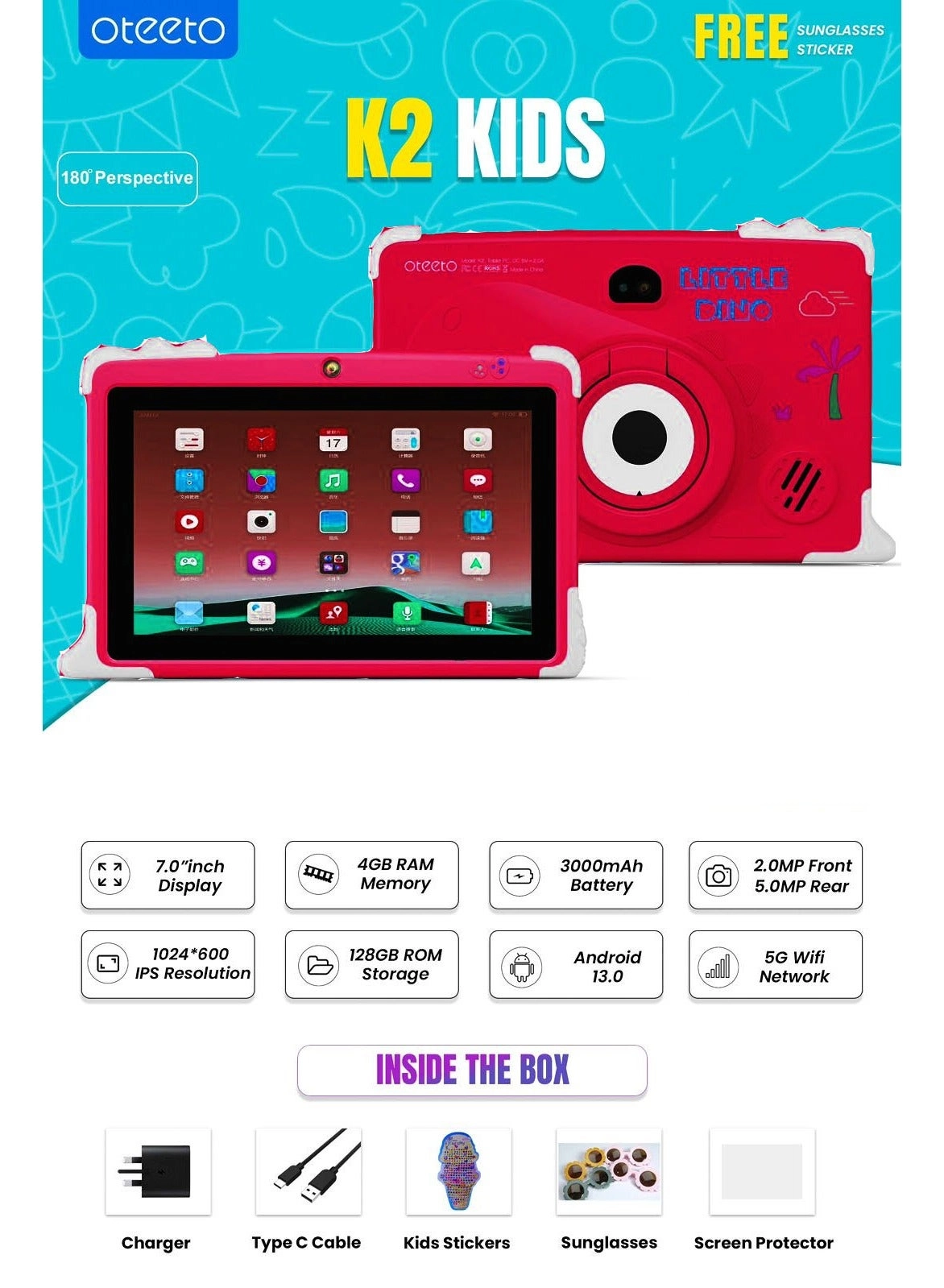 K2 Tablet - 4GB 7 Inch 128GB