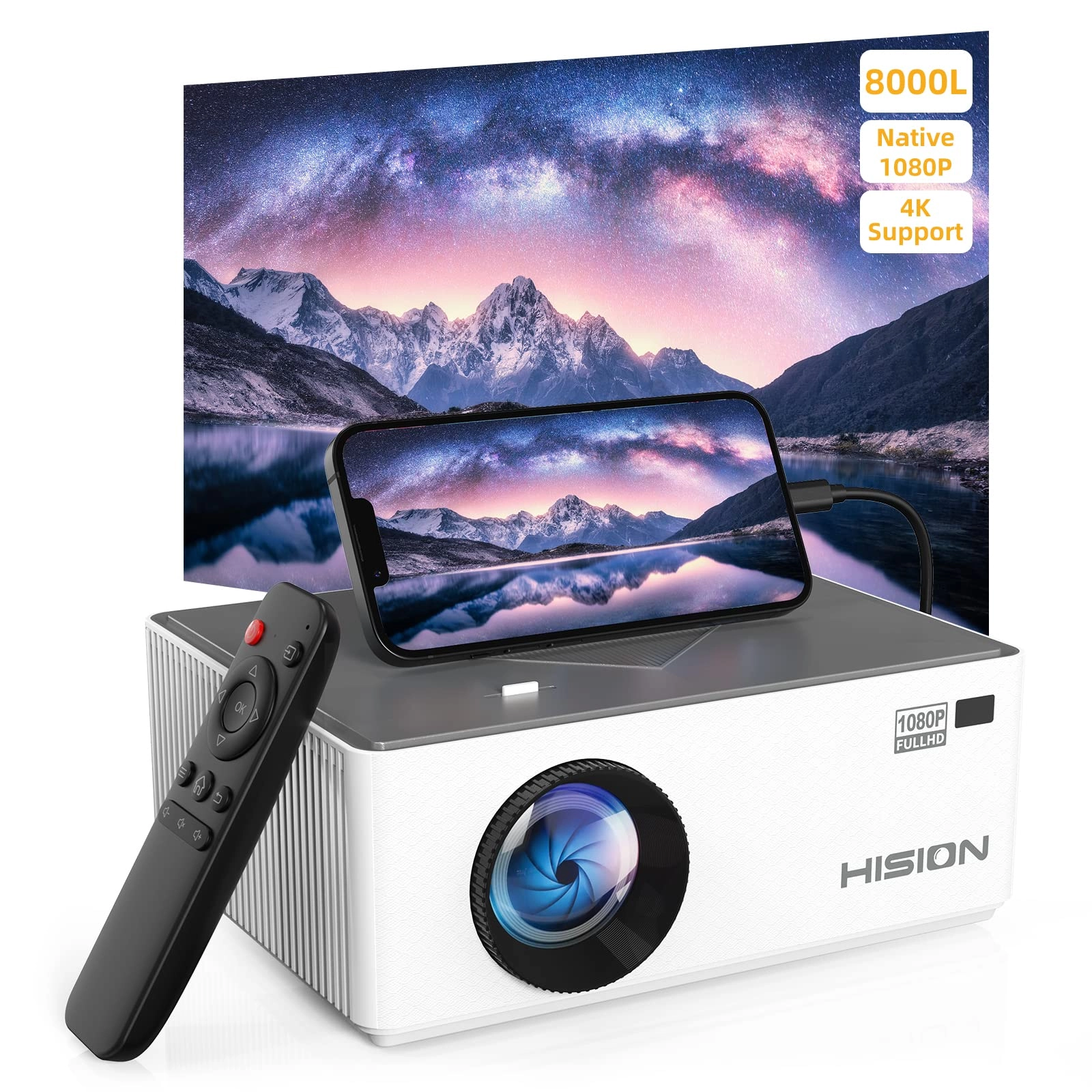 Mini Portable Projector 8500L Lumens 1920 x 1080