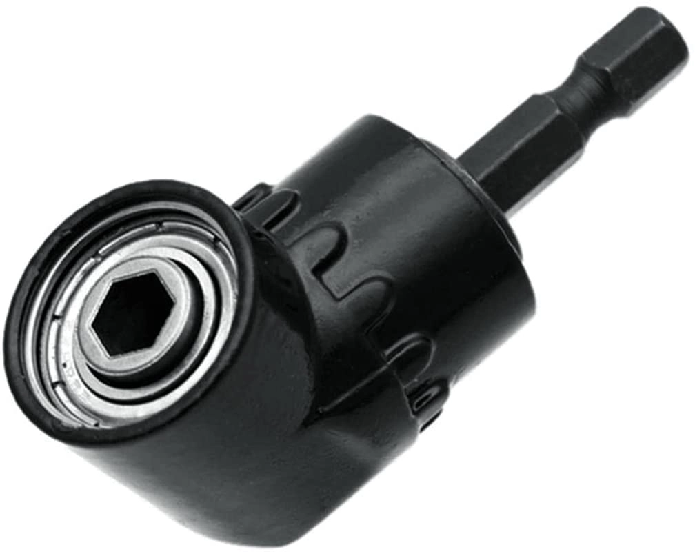 AOOKAL 105 Degree Right Angle Drill Adapter - Black 1/4" Hex