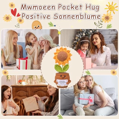 Pocket Hug Positive Sunflower Crochet - Fabric