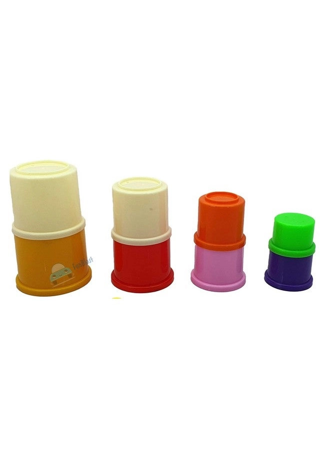Stacking Nesting Drum Cups - Construction 8 pcs